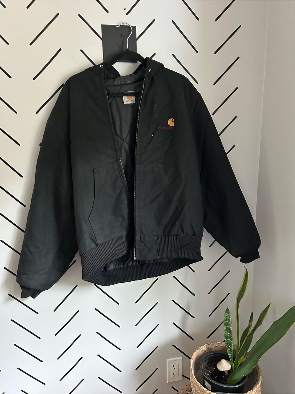 Vintage 90s carhartt men’s black insulated canvas jacket - Picture 5 of 9